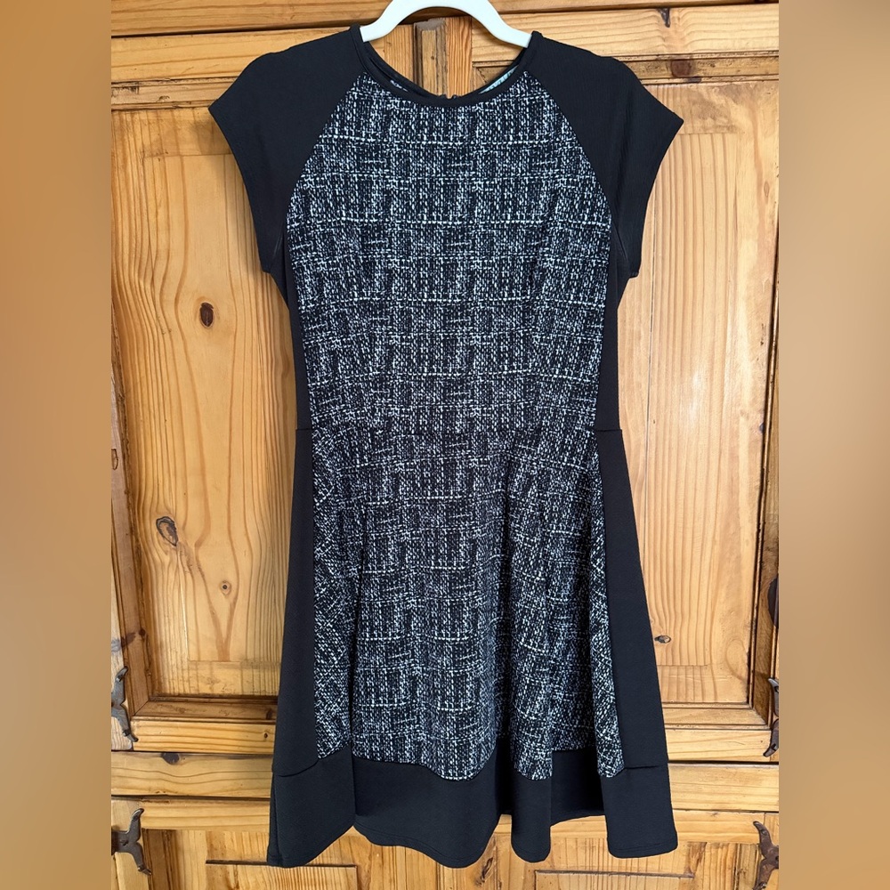 Black and White Textured Dress